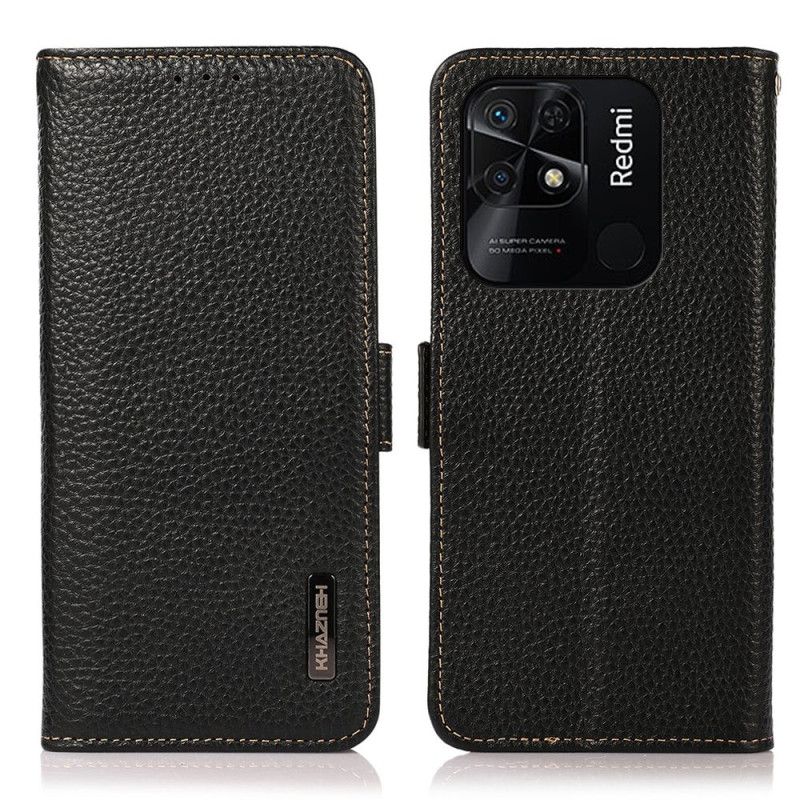 Folio Deksel Til Xiaomi Redmi 10C Litchi Leather Khazneh Rfid