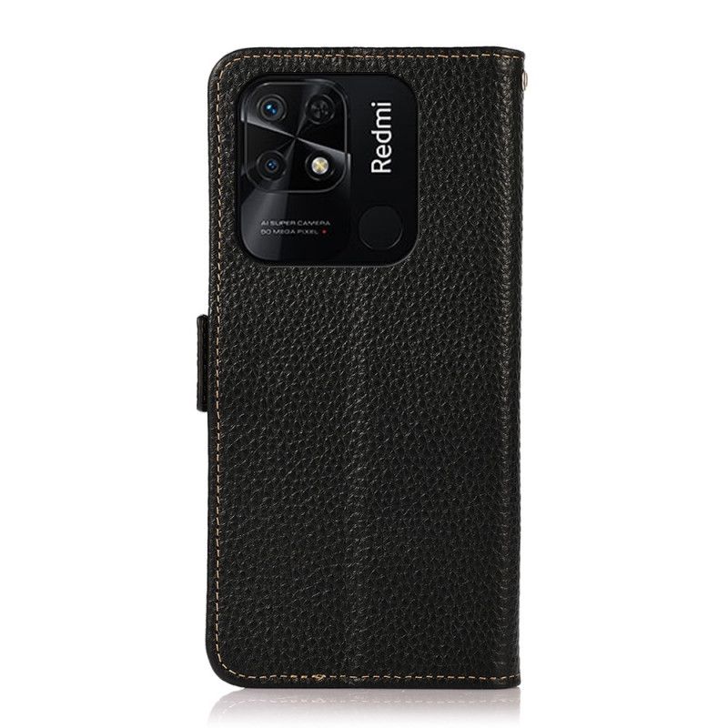 Folio Deksel Til Xiaomi Redmi 10C Litchi Leather Khazneh Rfid