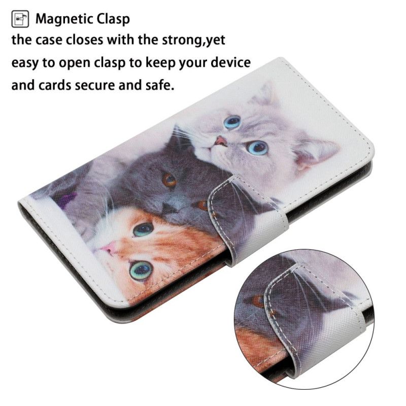 Folio Deksel Til Xiaomi Redmi 10C Med Kjede Kun Strappy Cats