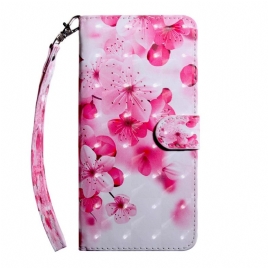 Folio Deksel Til Xiaomi Redmi 10C Med Kjede Thong Blomster