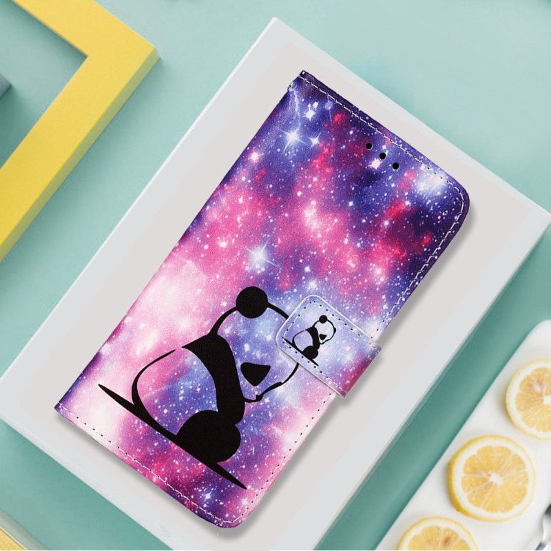 Folio Deksel Til Xiaomi Redmi 10C Med Kjede Thong Space Panda