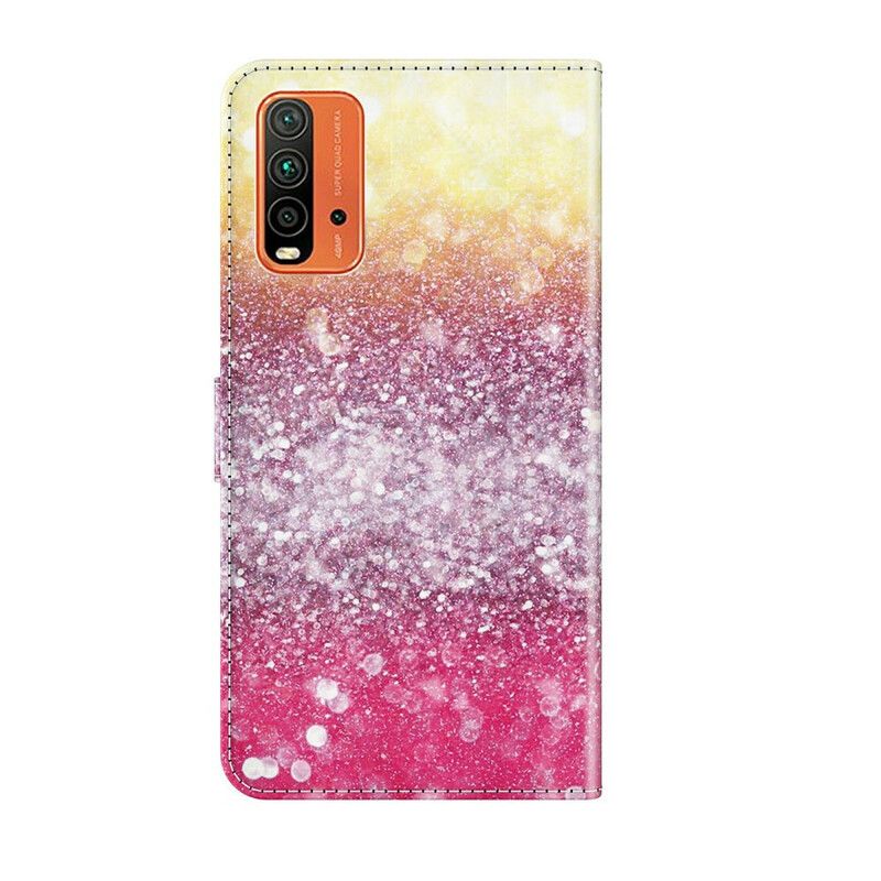 Folio Deksel Til Xiaomi Redmi 9T Magenta Glittergradient