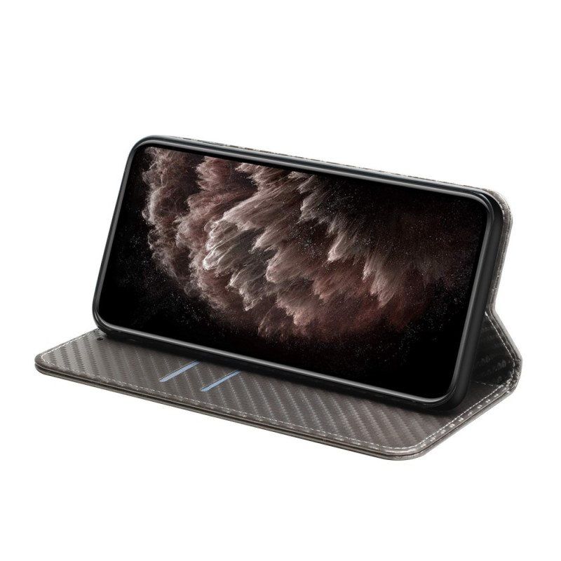 Beskyttelse Deksel Til Samsung Galaxy S23 5G Med Kjede Folio Deksel Strappy Carbon Fiber Style