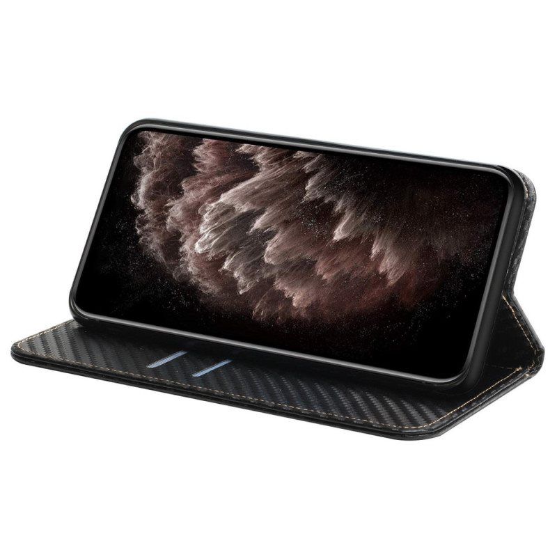 Beskyttelse Deksel Til Samsung Galaxy S23 Ultra 5G Med Kjede Folio Deksel Strappy Carbon Fiber Style