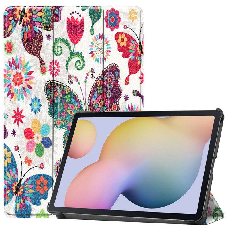 Beskyttelse Deksel Til Samsung Galaxy Tab S8 / Tab S7 Vintage Blomsterpennholder