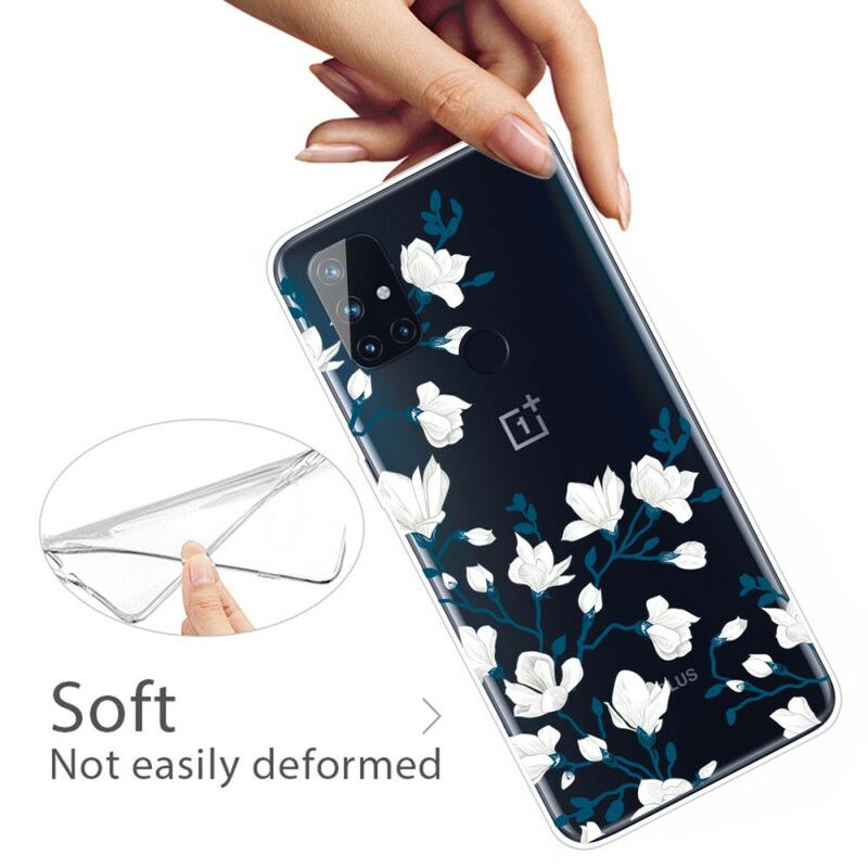 Deksel Til OnePlus Nord N10 Hvite Blomster