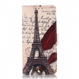 Folio Deksel Til Google Pixel 6A Eiffeltårnets Mønster