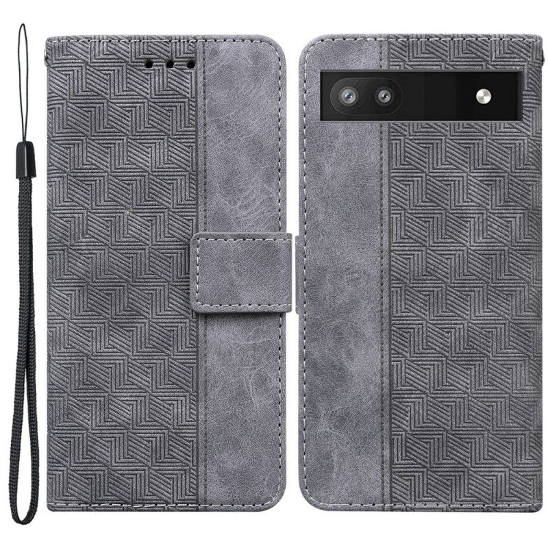 Folio Deksel Til Google Pixel 6A Med Kjede Thong Woven Series