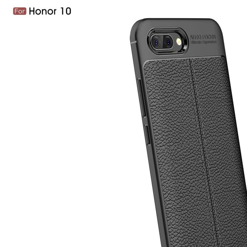 Deksel Til Honor 10 Dobbel Linje Litchi Leather Effect