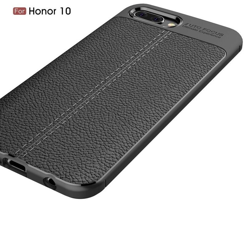 Deksel Til Honor 10 Dobbel Linje Litchi Leather Effect