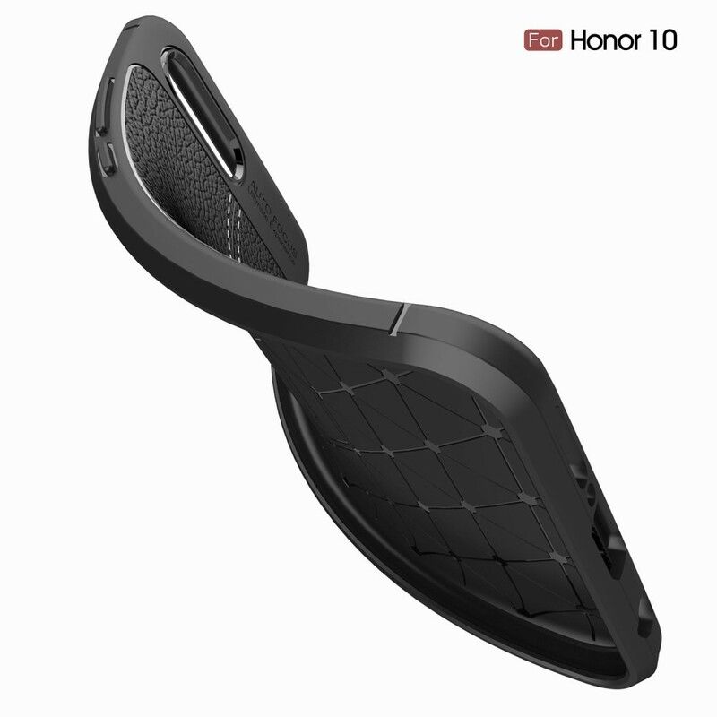 Deksel Til Honor 10 Dobbel Linje Litchi Leather Effect