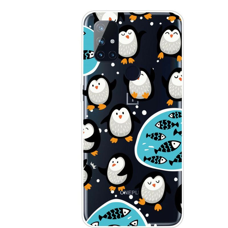Deksel Til OnePlus Nord N100 Pingviner Og Fisker