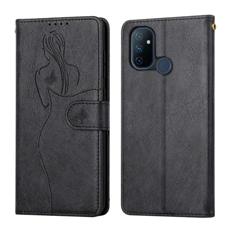 Folio Deksel Til OnePlus Nord N100 Faux Leather Silhouette