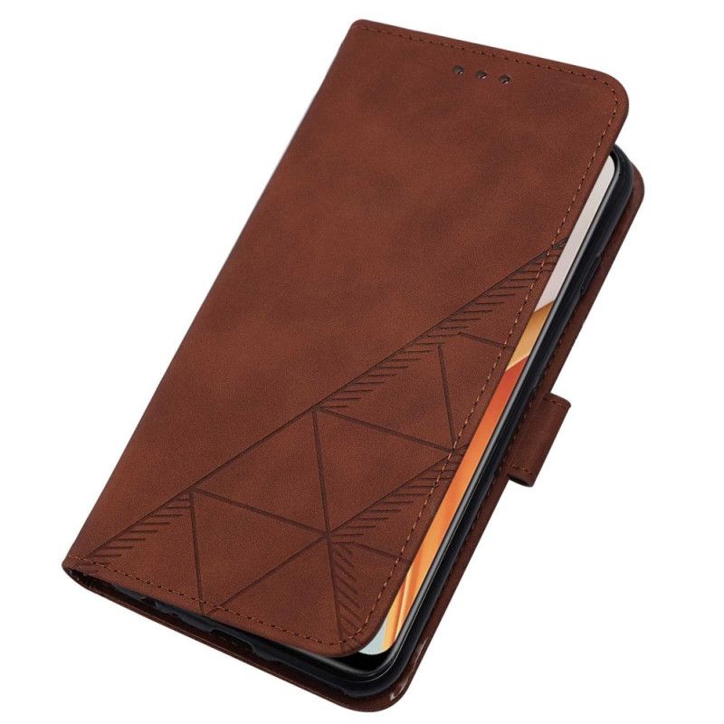 Folio Deksel Til OnePlus Nord N100 Faux Leather Triangle Med Stropp