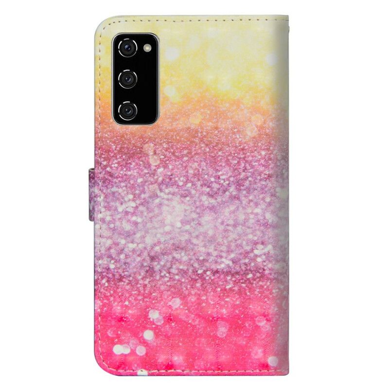 Folio Deksel Til Samsung Galaxy S20 FE Magenta Glittergradient