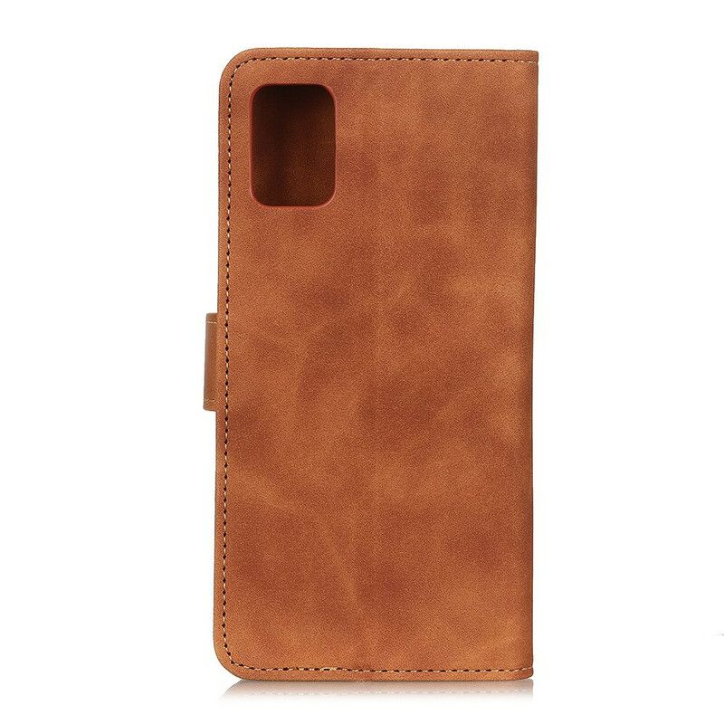 Folio Deksel Til Samsung Galaxy S20 FE Matt Vintage Skinneffekt Khazneh