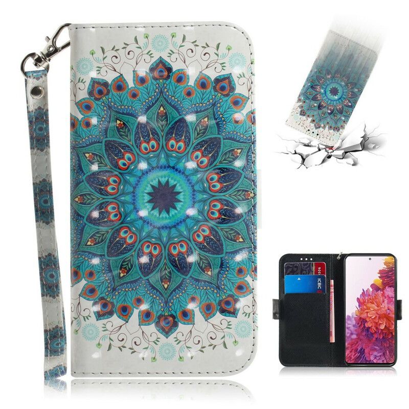 Folio Deksel Til Samsung Galaxy S20 FE Med Kjede Masterful Strappy Mandala