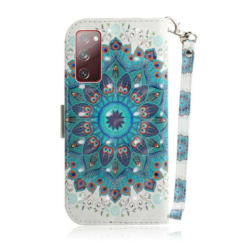 Folio Deksel Til Samsung Galaxy S20 FE Med Kjede Masterful Strappy Mandala