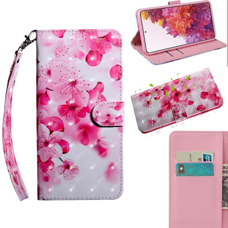 Folio Deksel Til Samsung Galaxy S20 FE Rosa Blomster