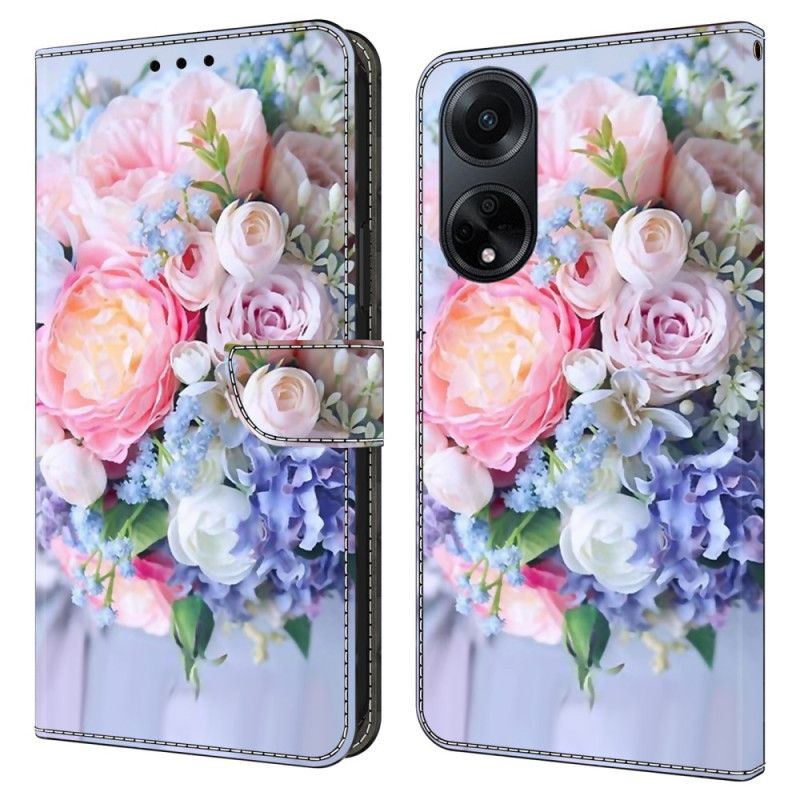 Lærdeksel Folio Deksel Oppo A98 5g Fargerike Blomster