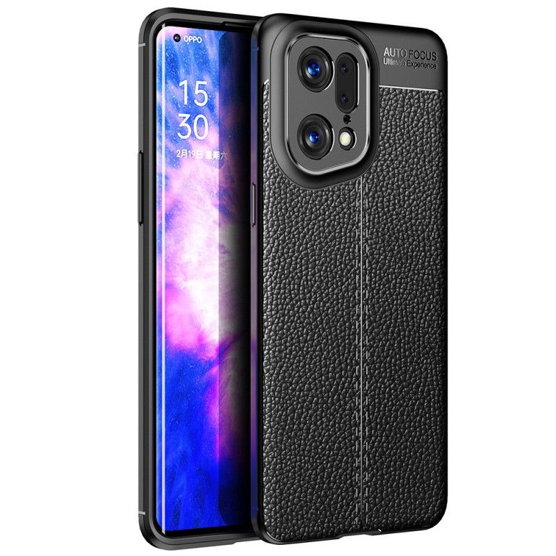 Deksel Til Oppo Find X5 Pro Dobbellinje Litchi-skinneffekt