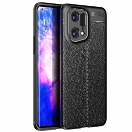 Deksel Til Oppo Find X5 Pro Dobbellinje Litchi-skinneffekt