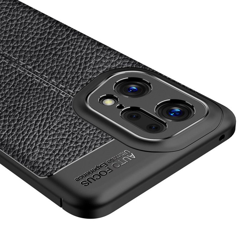 Deksel Til Oppo Find X5 Pro Dobbellinje Litchi-skinneffekt