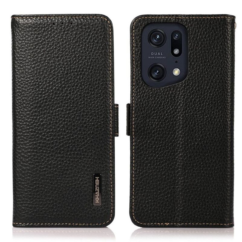 Folio Deksel Til Oppo Find X5 Pro Litchi Leather Khazneh Rfid