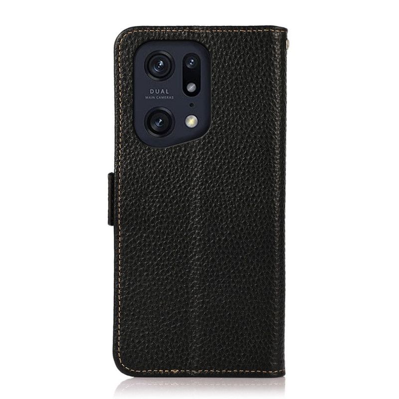 Folio Deksel Til Oppo Find X5 Pro Litchi Leather Khazneh Rfid