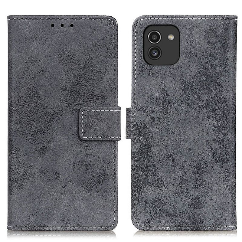 Folio Deksel Til Samsung Galaxy A03 Vintage Skinneffekt