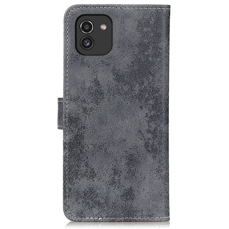 Folio Deksel Til Samsung Galaxy A03 Vintage Skinneffekt