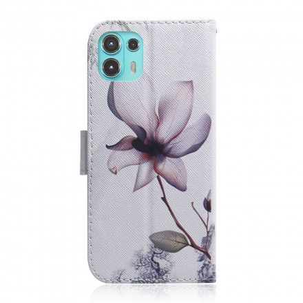 Folio Deksel Til Motorola Edge 20 Lite Gammel Roseblomst