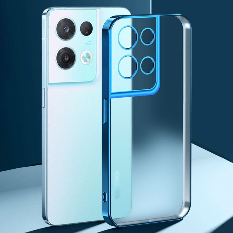 Deksel Til Oppo Reno 8 Transparente Kanter I Metallstil Sulada