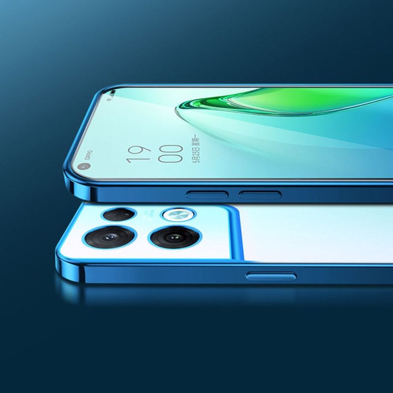 Deksel Til Oppo Reno 8 Transparente Kanter I Metallstil Sulada