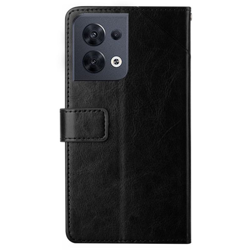 Folio Deksel Til Oppo Reno 8 Geo Y Design Leather Style