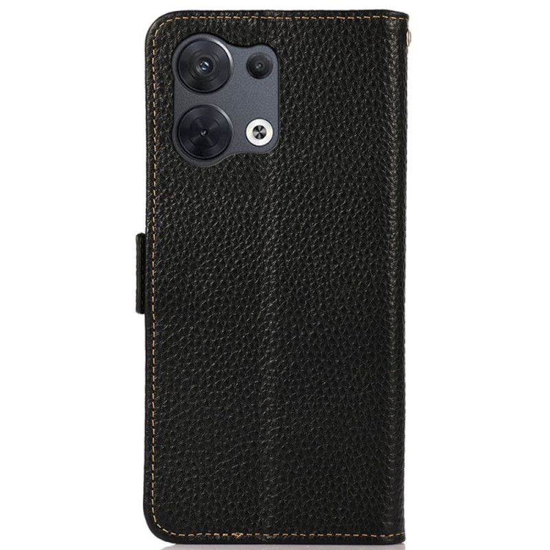 Folio Deksel Til Oppo Reno 8 Litchi Leather Khazneh Rfid