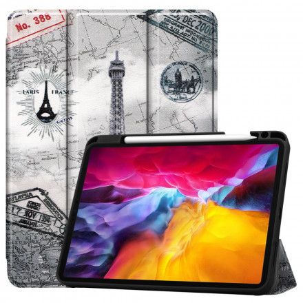 Beskyttelse Deksel Til iPad Air (2022) (2020) / Pro 11" Eiffel Tower Stylus Holder