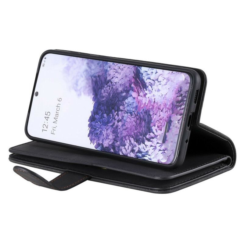 Folio Deksel Til Samsung Galaxy S20 Plus 4G / 5G Forsterkede Konturer Med Glidelåslomme