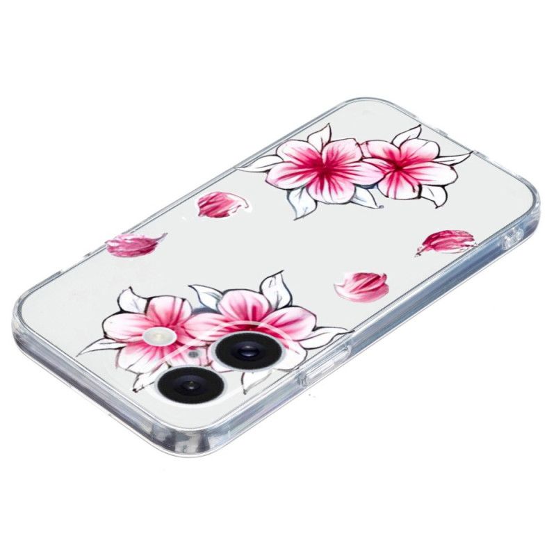 Deksel iPhone 16 Mobildeksel Transparent Edge Cherry Blossom