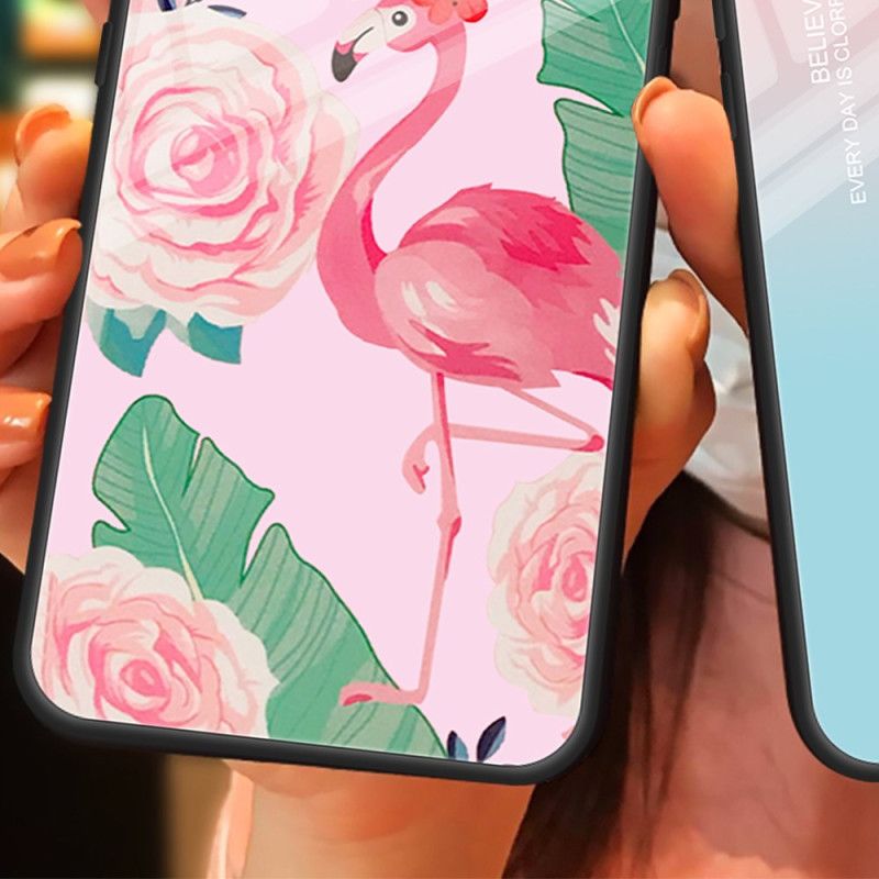 Deksel iPhone 16 Rosa Blomster I Herdet Glass