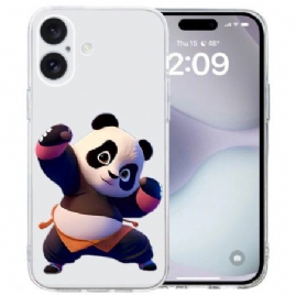 Deksel iPhone 16 Transparent Panda Edge