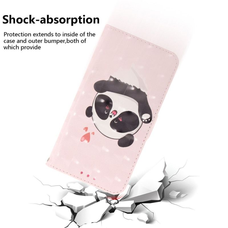 Folio Deksel iPhone 16 Panda Love Med Stropp Beskyttelse Deksel