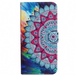 Folio Deksel Til iPhone 16 Fantastisk Mandala Med Stropp