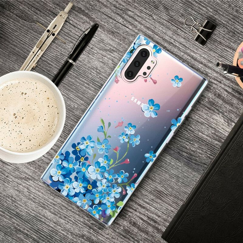 Deksel Til Samsung Galaxy Note 10 Plus Blå Blomster