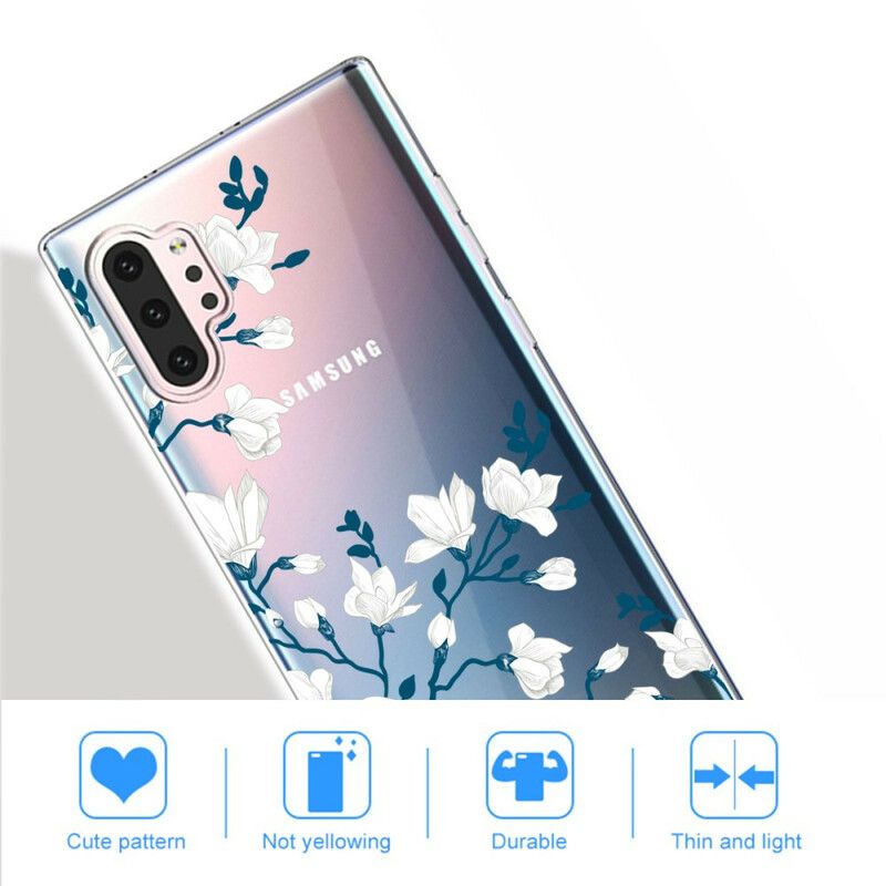 Deksel Til Samsung Galaxy Note 10 Plus Hvite Blomster