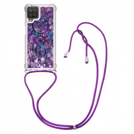 Deksel Til Samsung Galaxy A12 / M12 Med Snor Med Paljetter Drawstring Dreamcatcher