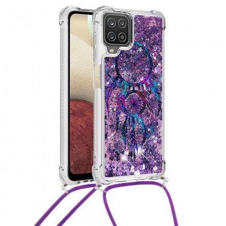 Deksel Til Samsung Galaxy A12 / M12 Med Snor Med Paljetter Drawstring Dreamcatcher