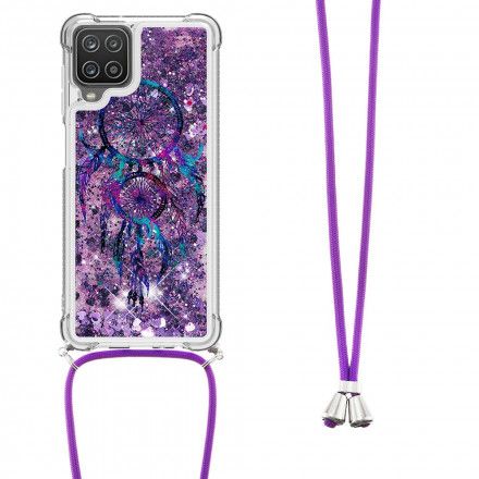 Deksel Til Samsung Galaxy A12 / M12 Med Snor Med Paljetter Drawstring Dreamcatcher