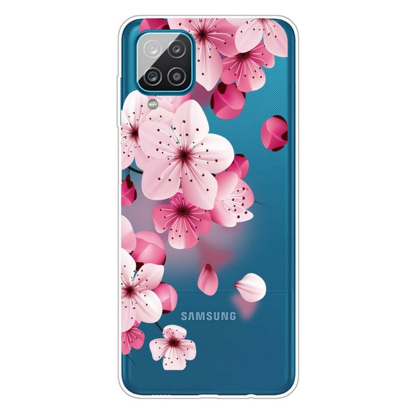 Deksel Til Samsung Galaxy A12 / M12 Små Rosa Blomster