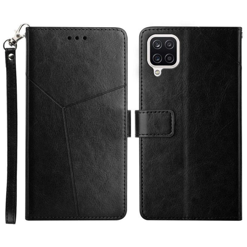 Folio Deksel Til Samsung Galaxy A12 / M12 Geo Y Design Leather Style